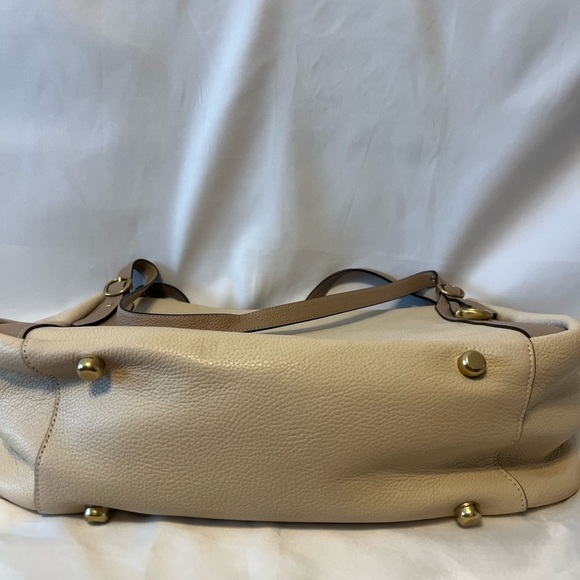 Coach Pebble Leather Alana Shoulder Tote In Colorblock - Ivory Multi - Picture 9 of 10